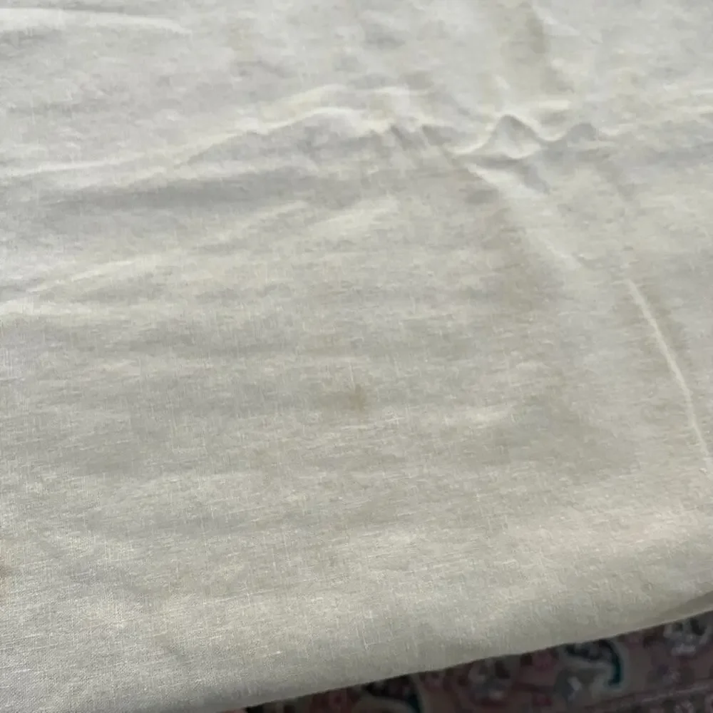 Tan Linen Cotton Blend Tablecloth 47
